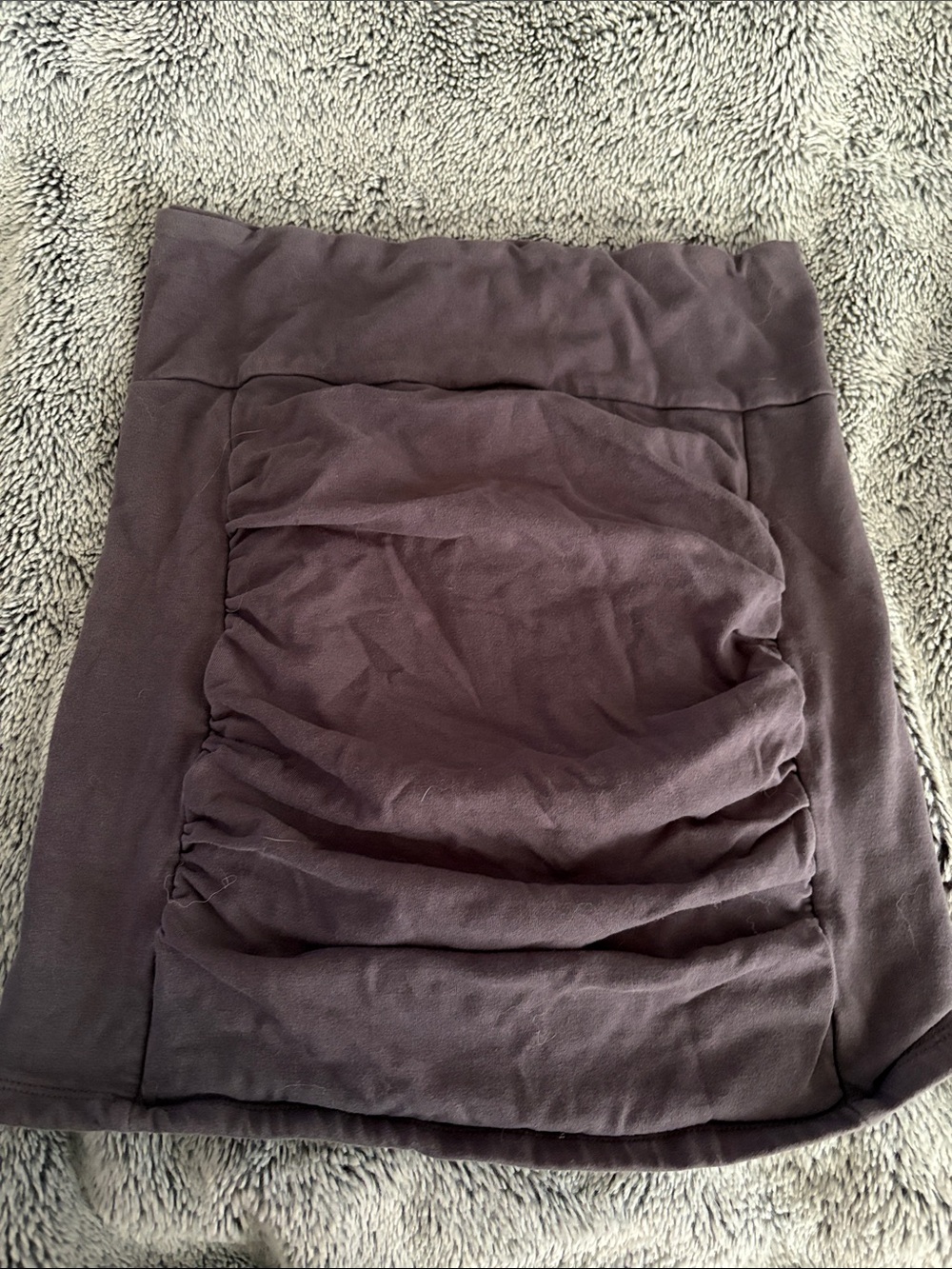 Lily White Ruched Charcoal Mini Skirt